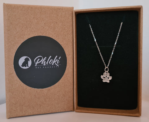 925 Sterling Silver Pawprint Necklace